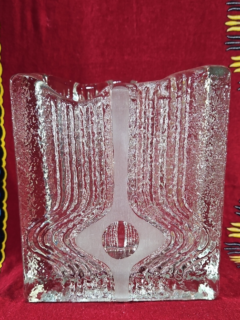 Walther Glas, 1970s Textured Glass Vase, Heiner Düsterhaus Design, West Germany